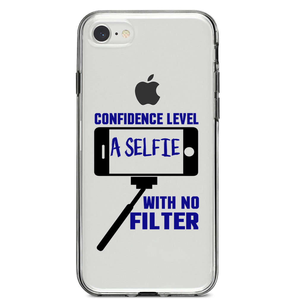 Confidence Level Selfie with No Filter Clear Shockproof iPhone Case, view 5