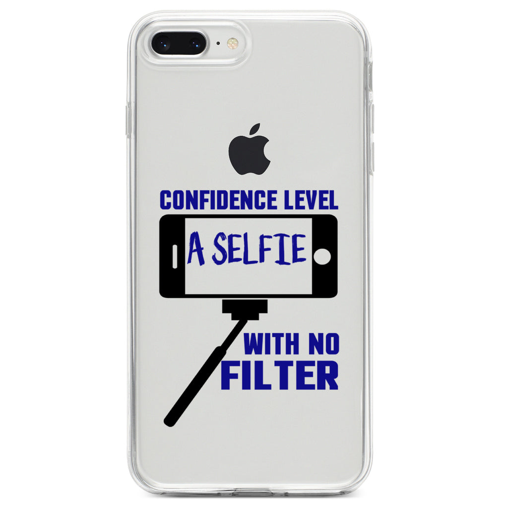 Confidence Level Selfie with No Filter Clear Shockproof iPhone Case, view 6