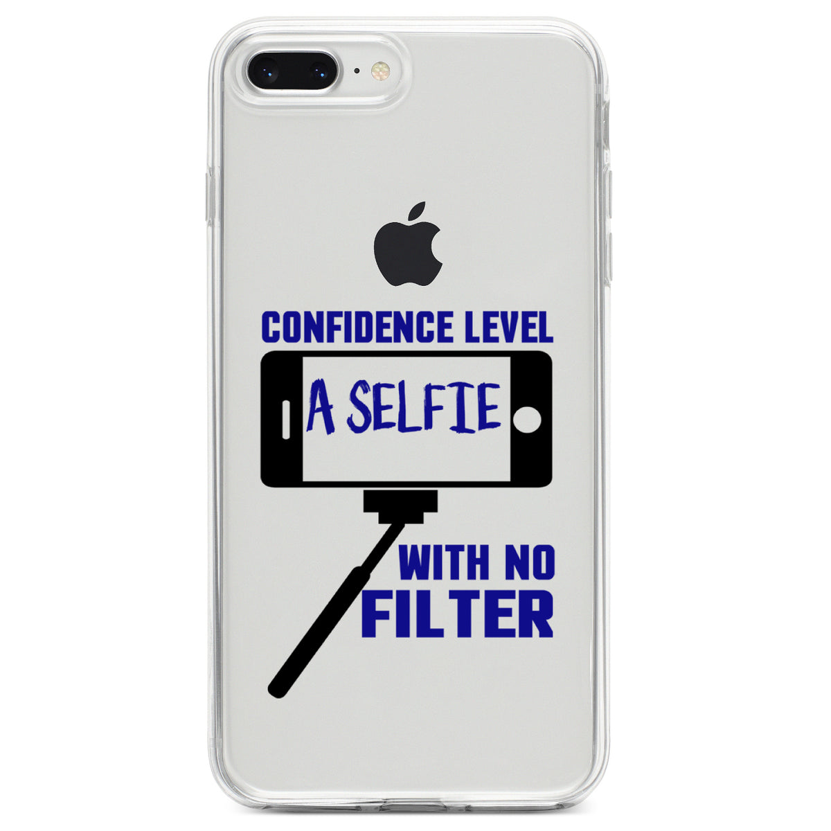 Confidence Level Selfie with No Filter Clear Shockproof iPhone Case, view 6
