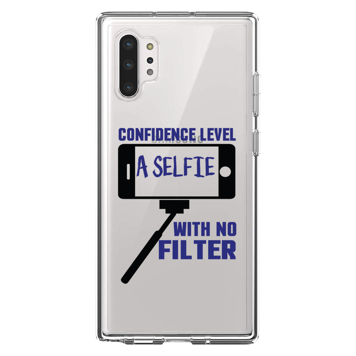 Confidence Level Selfie with No Filter Clear Shockproof iPhone Case, view 10
