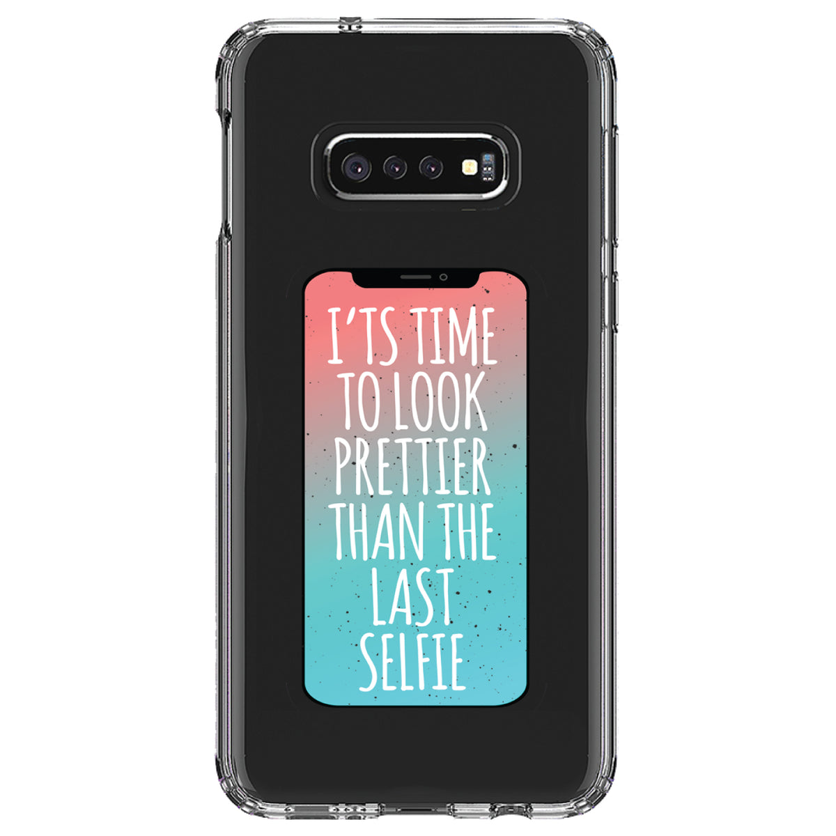 Time To Look Prettier Than the Last Selfie Clear Shockproof iPhone Case, view 18