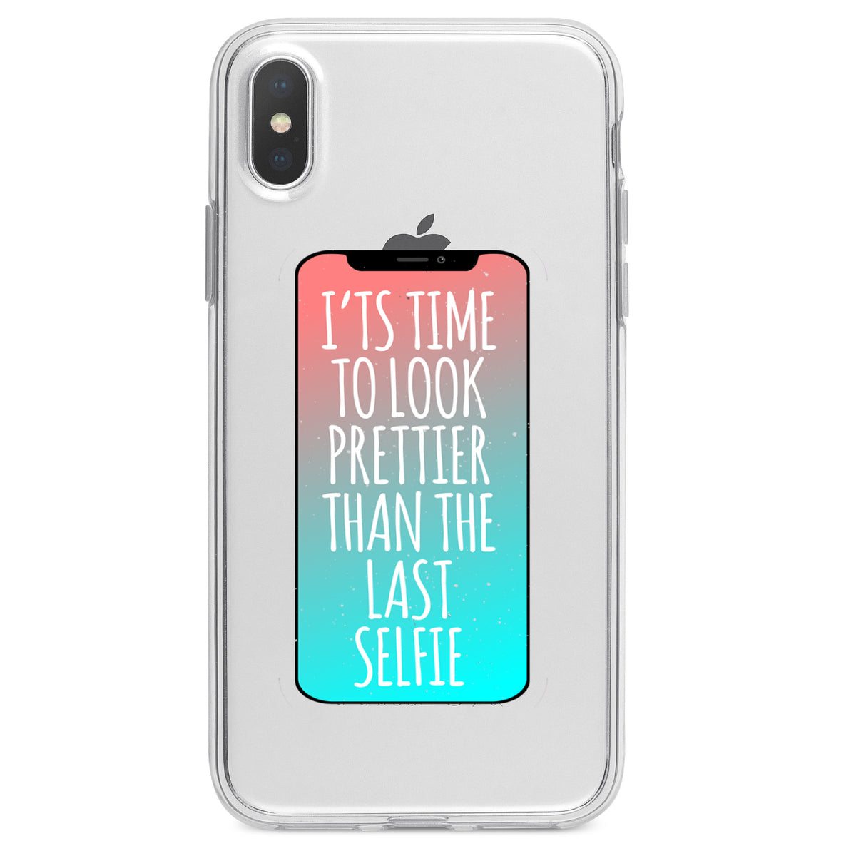 Time To Look Prettier Than the Last Selfie Clear Shockproof iPhone Case, view 4