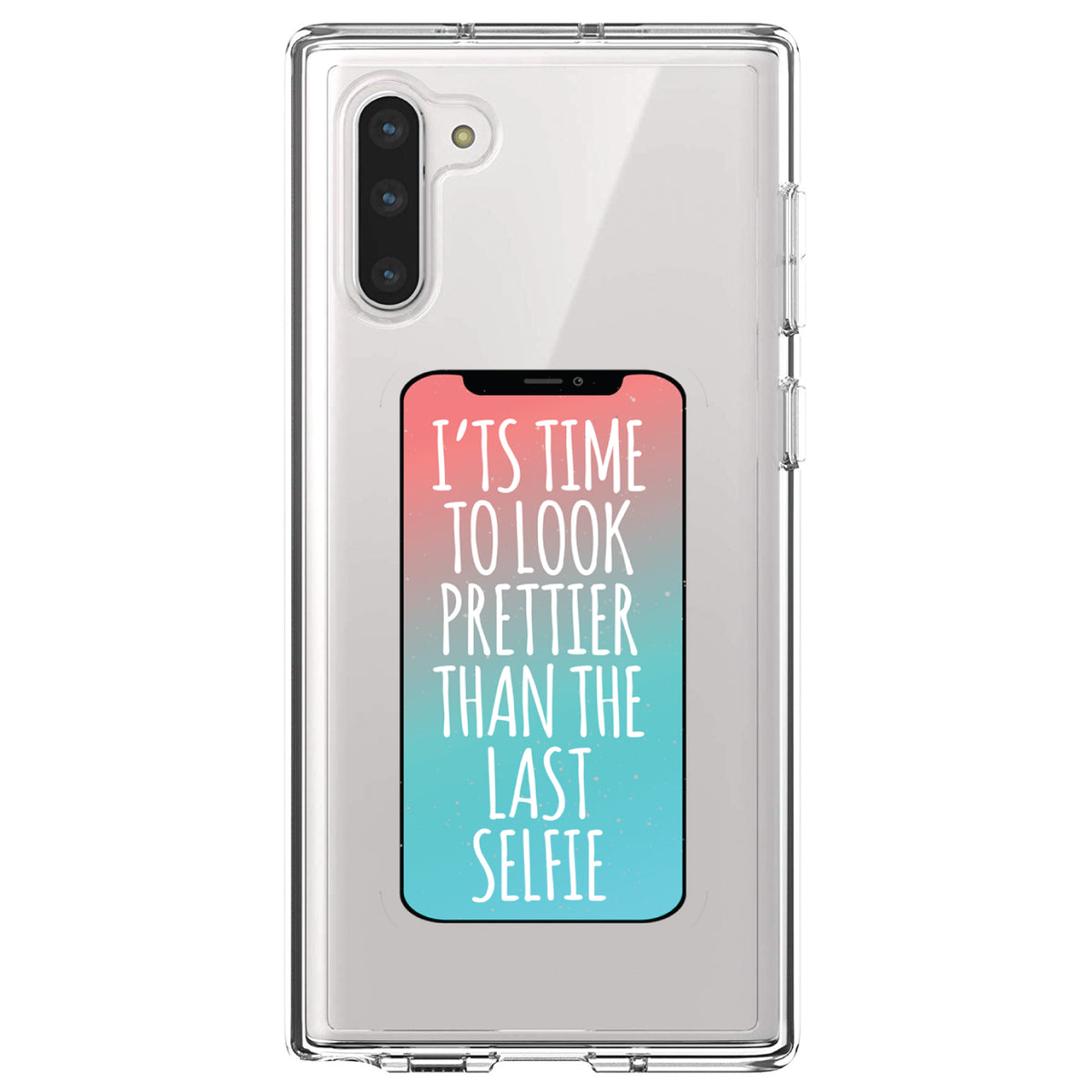 Time To Look Prettier Than the Last Selfie Clear Shockproof iPhone Case, view 9