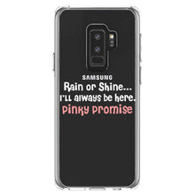 DistinctInk® Clear Shockproof Hybrid Case for Apple iPhone / Samsung Galaxy / Google Pixel - Rain or Shine I'll Always Be Here.  Pinky Promise