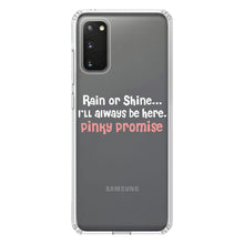 DistinctInk® Clear Shockproof Hybrid Case for Apple iPhone / Samsung Galaxy / Google Pixel - Rain or Shine I'll Always Be Here.  Pinky Promise