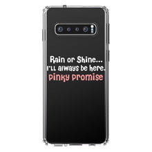 DistinctInk® Clear Shockproof Hybrid Case for Apple iPhone / Samsung Galaxy / Google Pixel - Rain or Shine I'll Always Be Here.  Pinky Promise