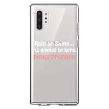 DistinctInk® Clear Shockproof Hybrid Case for Apple iPhone / Samsung Galaxy / Google Pixel - Rain or Shine I'll Always Be Here.  Pinky Promise