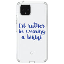 DistinctInk® Clear Shockproof Hybrid Case for Apple iPhone / Samsung Galaxy / Google Pixel - I'd Rather Be Wearing a Bikini