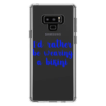 DistinctInk® Clear Shockproof Hybrid Case for Apple iPhone / Samsung Galaxy / Google Pixel - I'd Rather Be Wearing a Bikini