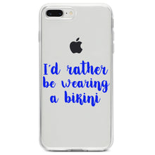 DistinctInk® Clear Shockproof Hybrid Case for Apple iPhone / Samsung Galaxy / Google Pixel - I'd Rather Be Wearing a Bikini
