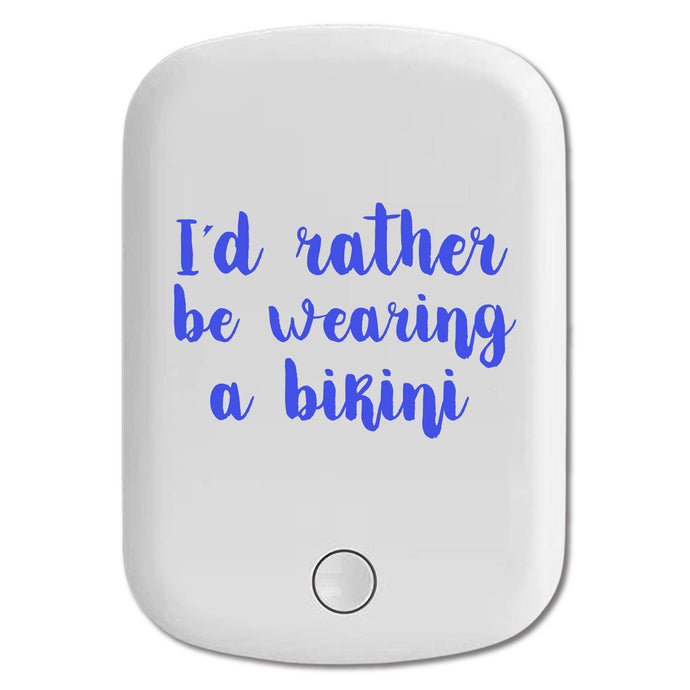 DistinctInk Magnetic Battery Pack, Wireless Portable Charger with USB-C Cable, Compatible with MagSafe iPhone 14 / 13 / 12 Series - I'd Rather Be Wearing a Bikini