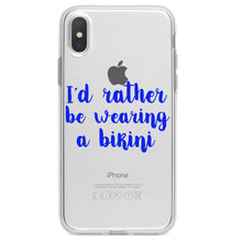 DistinctInk® Clear Shockproof Hybrid Case for Apple iPhone / Samsung Galaxy / Google Pixel - I'd Rather Be Wearing a Bikini