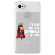 DistinctInk® Clear Shockproof Hybrid Case for Apple iPhone / Samsung Galaxy / Google Pixel - It's Ok Not To Be Superwoman All The Time