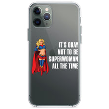 DistinctInk® Clear Shockproof Hybrid Case for Apple iPhone / Samsung Galaxy / Google Pixel - It's Ok Not To Be Superwoman All The Time
