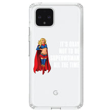 DistinctInk® Clear Shockproof Hybrid Case for Apple iPhone / Samsung Galaxy / Google Pixel - It's Ok Not To Be Superwoman All The Time