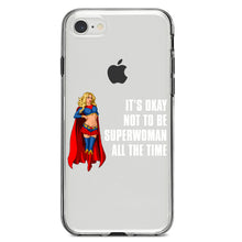 DistinctInk® Clear Shockproof Hybrid Case for Apple iPhone / Samsung Galaxy / Google Pixel - It's Ok Not To Be Superwoman All The Time