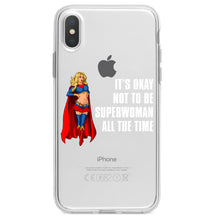 DistinctInk® Clear Shockproof Hybrid Case for Apple iPhone / Samsung Galaxy / Google Pixel - It's Ok Not To Be Superwoman All The Time