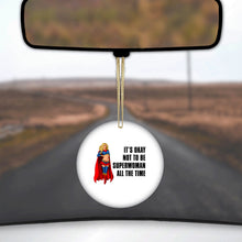 DistinctInk® Hanging Ceramic Christmas Tree Ornament with Gold String - Great Gift / Present - 2 3/4 inch Diameter - It's Ok Not To Be Superwoman All The Time