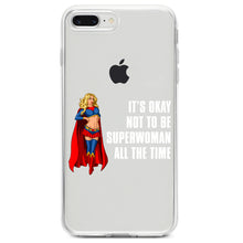 DistinctInk® Clear Shockproof Hybrid Case for Apple iPhone / Samsung Galaxy / Google Pixel - It's Ok Not To Be Superwoman All The Time