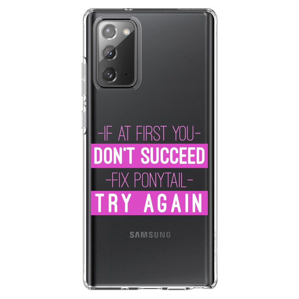 If At First You Don't Succeed Fix Ponytail Try Again Clear Shockproof iPhone Case, view 8