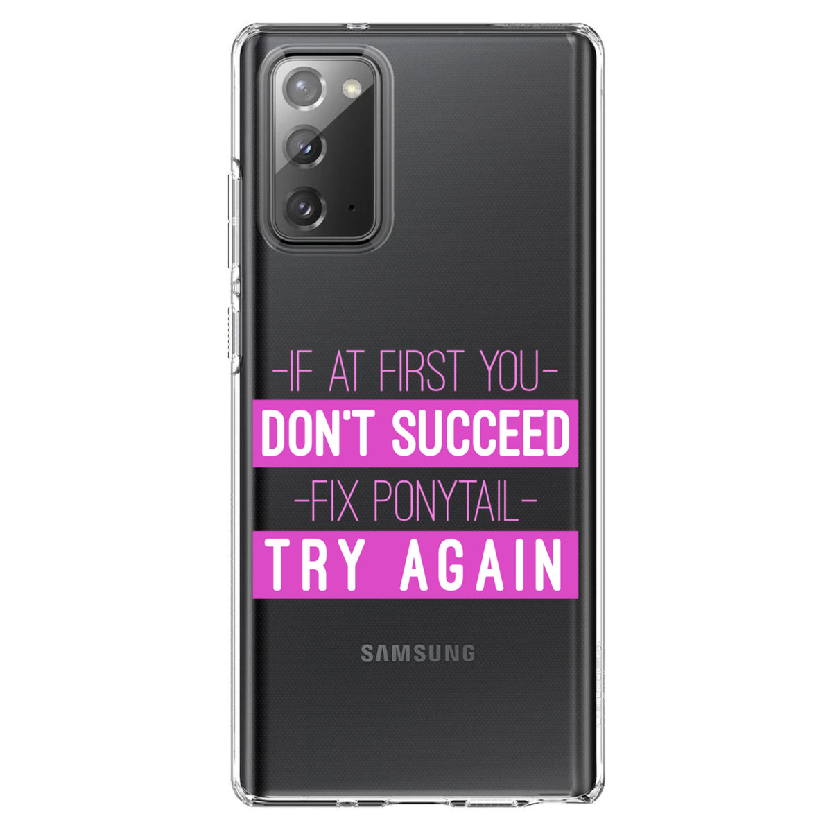 If At First You Don't Succeed Fix Ponytail Try Again Clear Shockproof iPhone Case, view 8