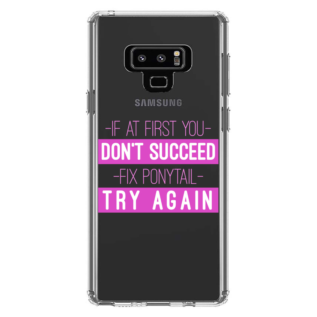 If At First You Don't Succeed Fix Ponytail Try Again Clear Shockproof iPhone Case, view 11