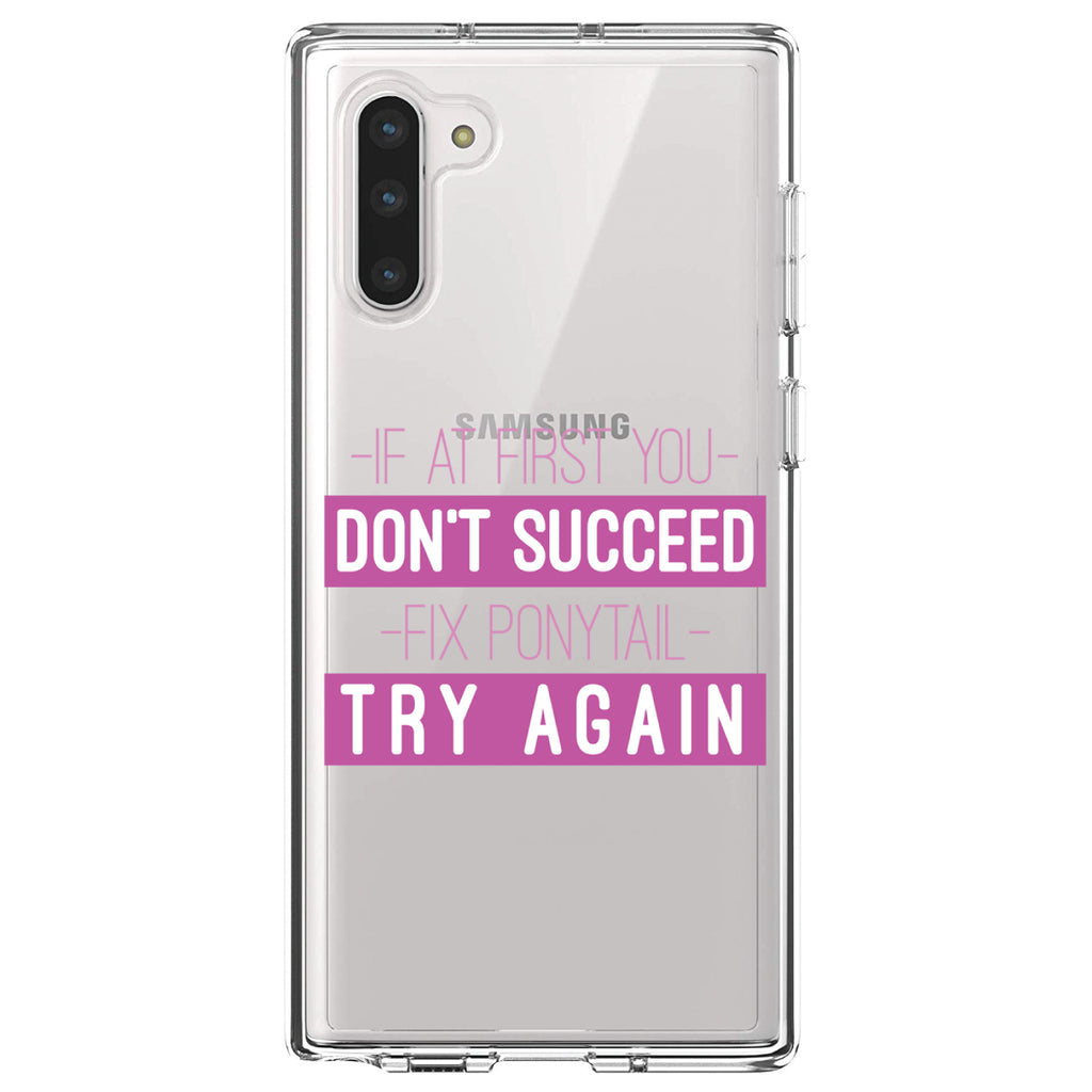 If At First You Don't Succeed Fix Ponytail Try Again Clear Shockproof iPhone Case, view 9