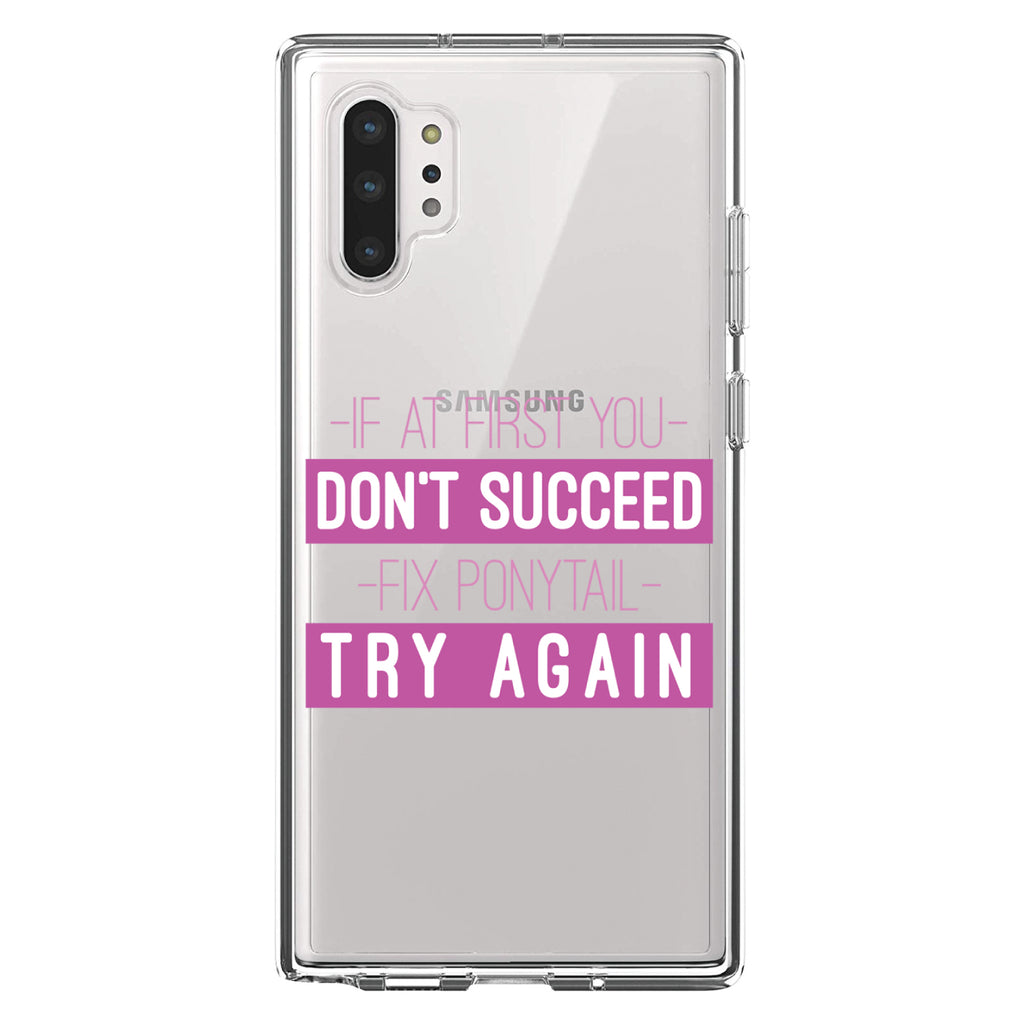If At First You Don't Succeed Fix Ponytail Try Again Clear Shockproof iPhone Case, view 10