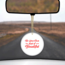 DistinctInk® Hanging Ceramic Christmas Tree Ornament with Gold String - Great Gift / Present - 2 3/4 inch Diameter - Be Your Own Kind of Beautiful