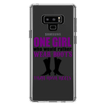 DistinctInk® Clear Shockproof Hybrid Case for Apple iPhone / Samsung Galaxy / Google Pixel - One Girl Who Would Rather Wear Boots Than Heels