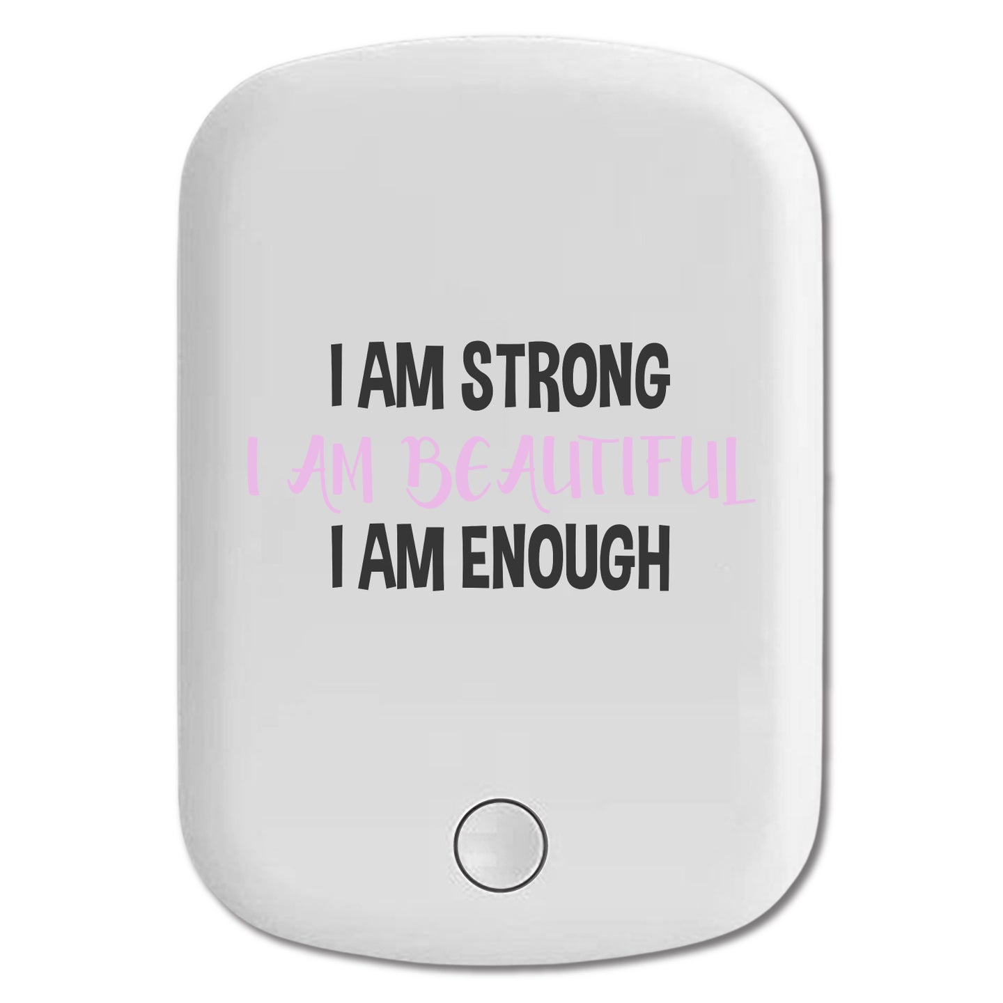 DistinctInk Magnetic Battery Pack, Wireless Portable Charger with USB-C Cable, Compatible with MagSafe iPhone 14 / 13 / 12 Series - I Am Strong I Am Beautiful I Am Enough