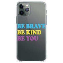 DistinctInk® Clear Shockproof Hybrid Case for Apple iPhone / Samsung Galaxy / Google Pixel - Be Brave Be Kind Be You