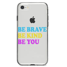 DistinctInk® Clear Shockproof Hybrid Case for Apple iPhone / Samsung Galaxy / Google Pixel - Be Brave Be Kind Be You