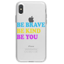 DistinctInk® Clear Shockproof Hybrid Case for Apple iPhone / Samsung Galaxy / Google Pixel - Be Brave Be Kind Be You