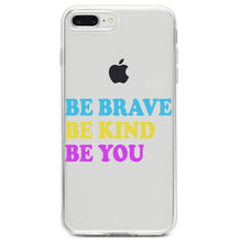 DistinctInk® Clear Shockproof Hybrid Case for Apple iPhone / Samsung Galaxy / Google Pixel - Be Brave Be Kind Be You