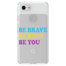 DistinctInk® Clear Shockproof Hybrid Case for Apple iPhone / Samsung Galaxy / Google Pixel - Be Brave Be Kind Be You