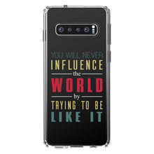 DistinctInk® Clear Shockproof Hybrid Case for Apple iPhone / Samsung Galaxy / Google Pixel - Never Influence The World Try to Be Like It