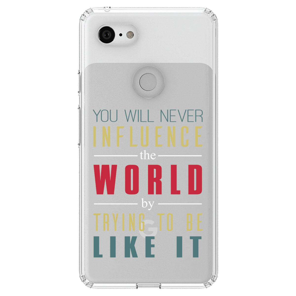 Never Influence The World Try to Be Like It Clear Shockproof iPhone Case, view 22