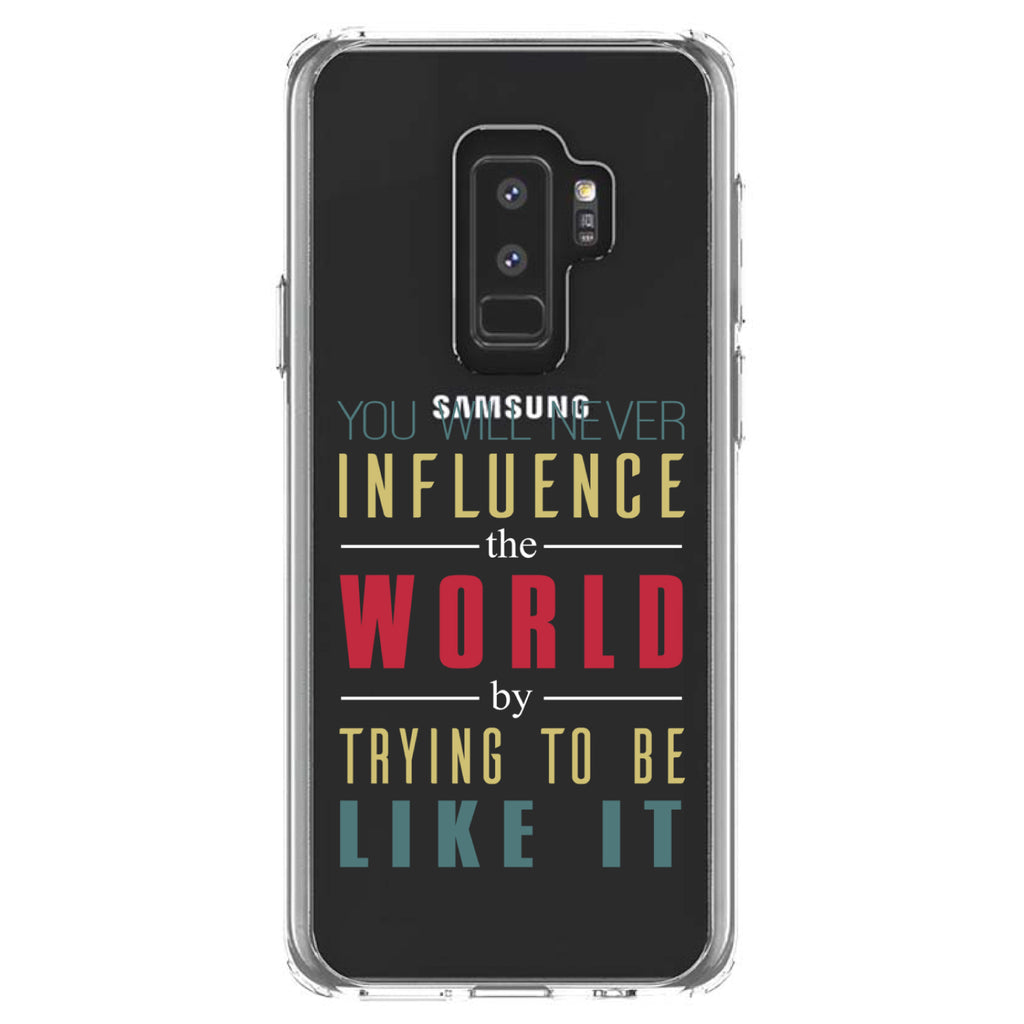 Never Influence The World Try to Be Like It Clear Shockproof iPhone Case, view 20