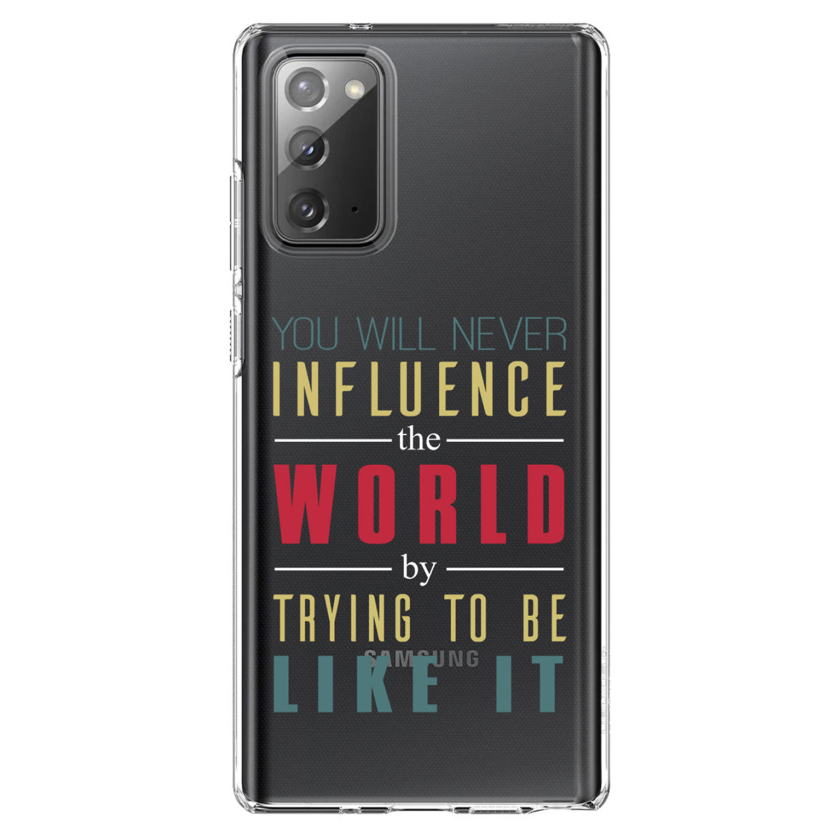Never Influence The World Try to Be Like It Clear Shockproof iPhone Case, view 8