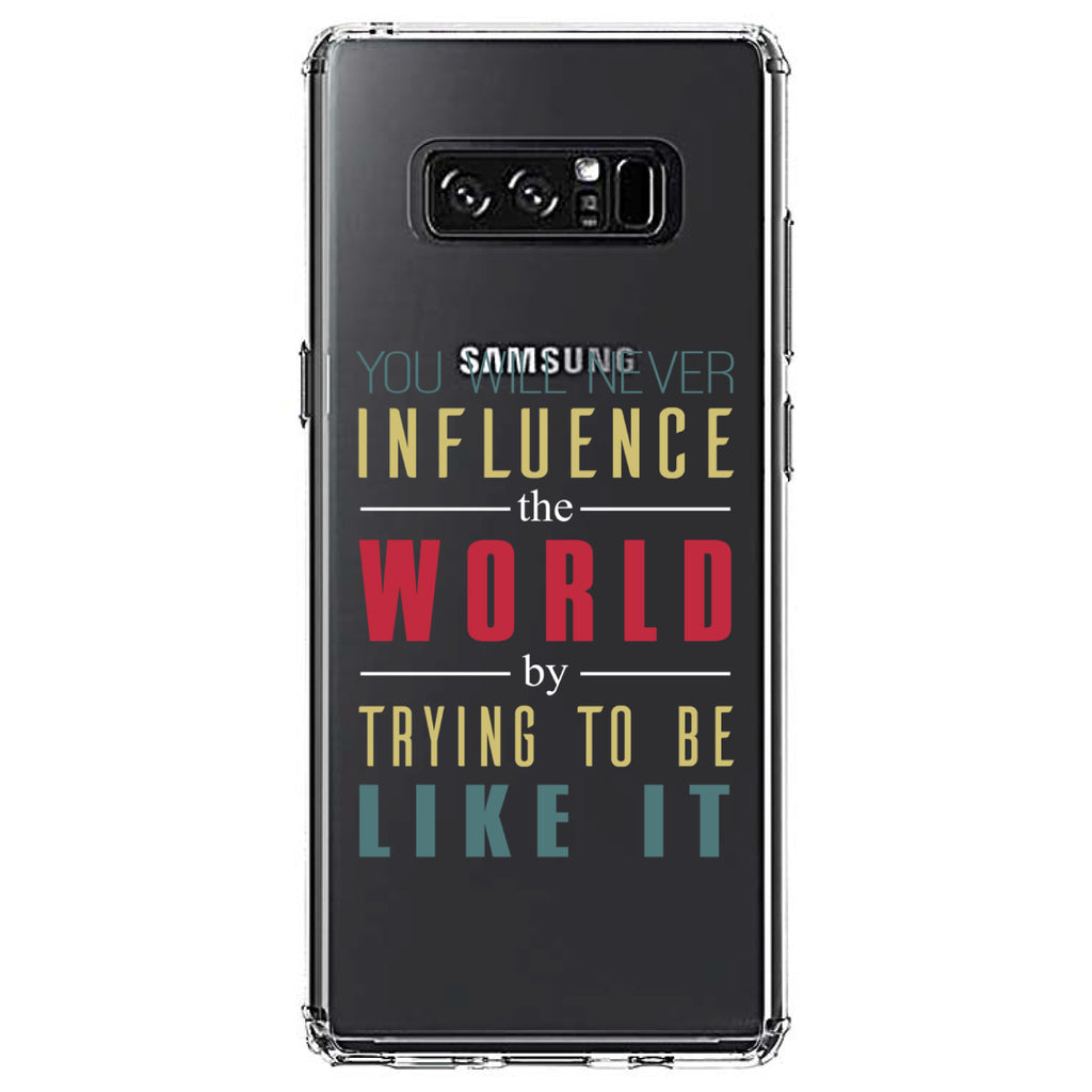Never Influence The World Try to Be Like It Clear Shockproof iPhone Case, view 12