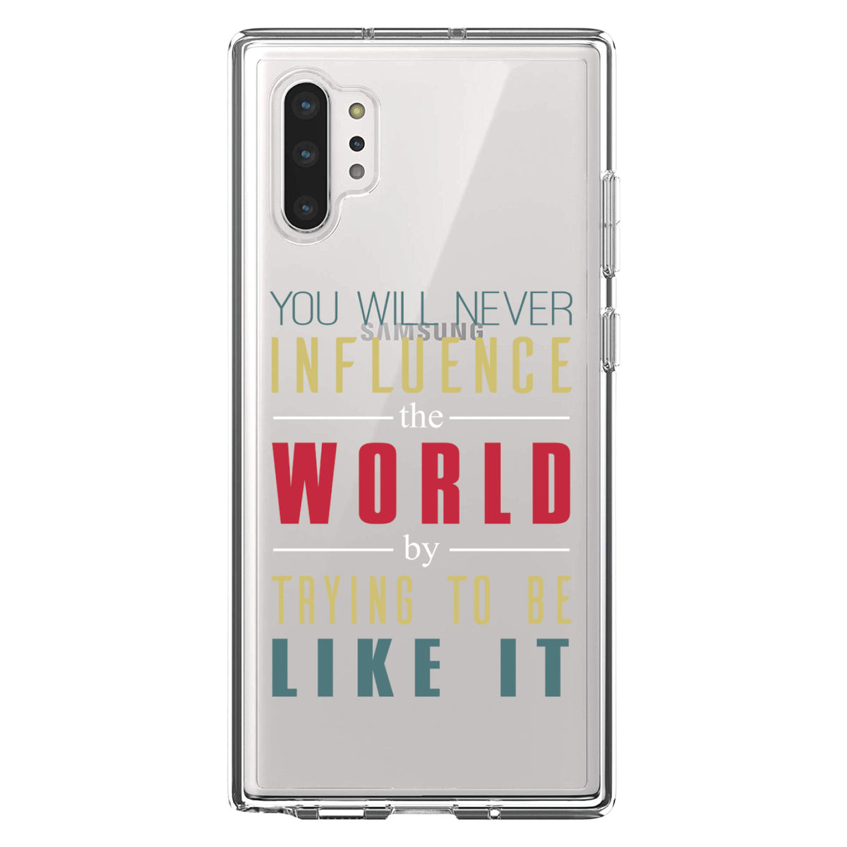 Never Influence The World Try to Be Like It Clear Shockproof iPhone Case, view 10