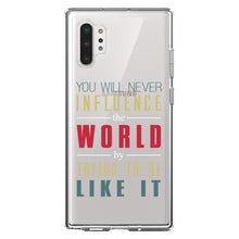 DistinctInk® Clear Shockproof Hybrid Case for Apple iPhone / Samsung Galaxy / Google Pixel - Never Influence The World Try to Be Like It