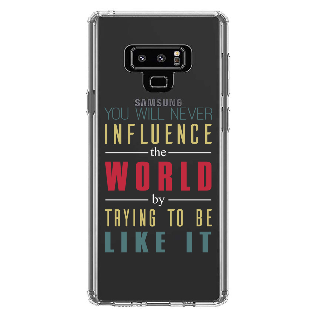 Never Influence The World Try to Be Like It Clear Shockproof iPhone Case, view 11