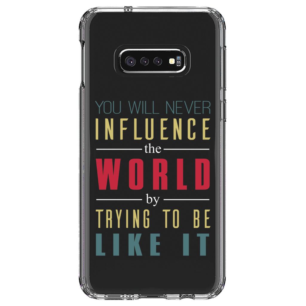 Never Influence The World Try to Be Like It Clear Shockproof iPhone Case, view 18