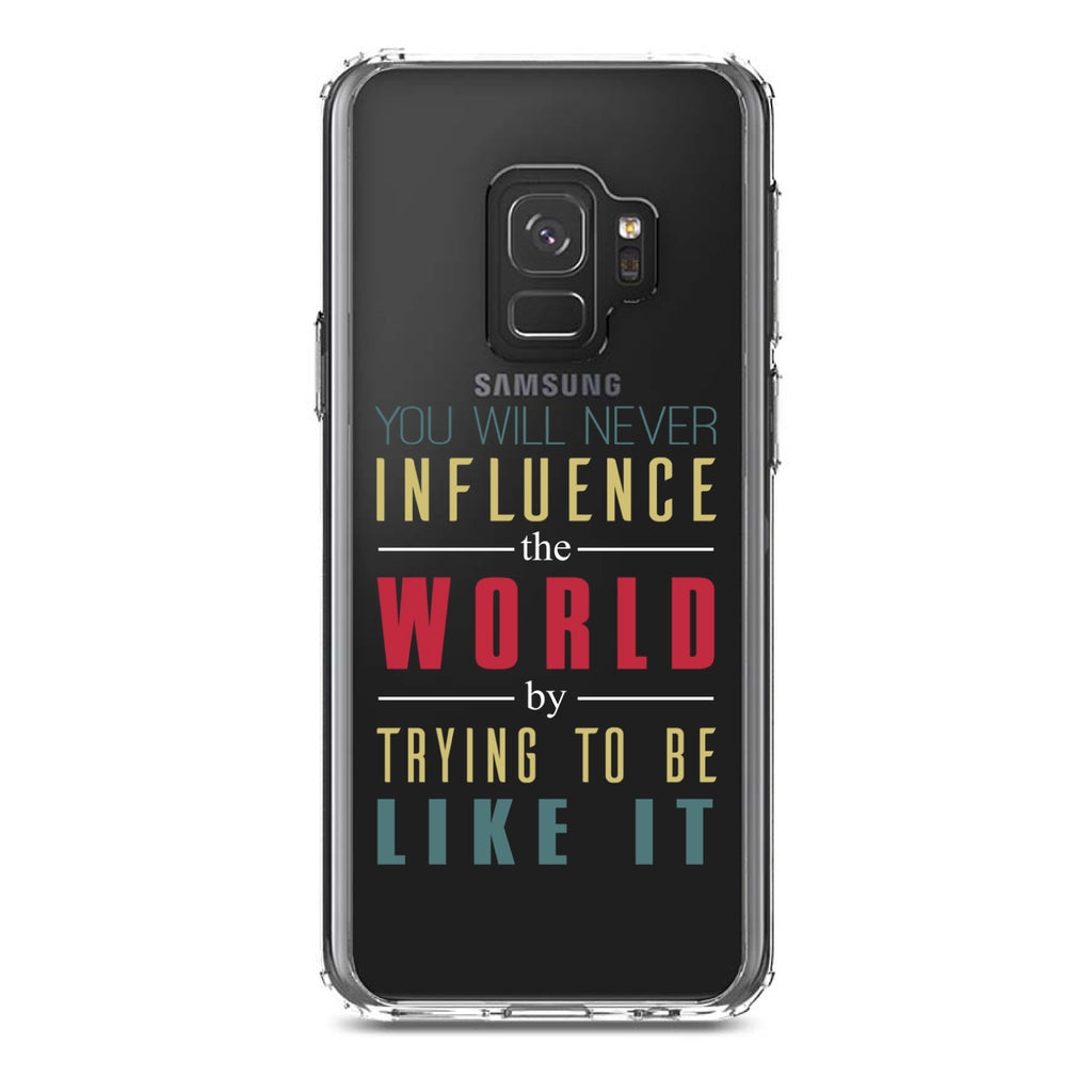 Never Influence The World Try to Be Like It Clear Shockproof iPhone Case, view 19