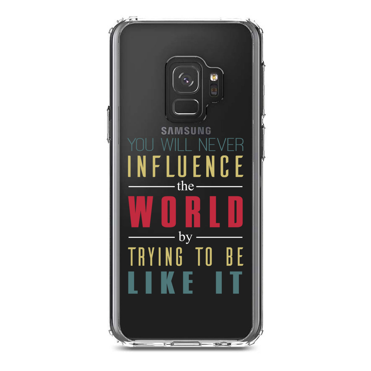 Never Influence The World Try to Be Like It Clear Shockproof iPhone Case, view 19