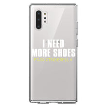DistinctInk® Clear Shockproof Hybrid Case for Apple iPhone / Samsung Galaxy / Google Pixel - I Need More Shoes - F%ck Cinderella