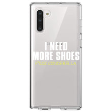DistinctInk® Clear Shockproof Hybrid Case for Apple iPhone / Samsung Galaxy / Google Pixel - I Need More Shoes - F%ck Cinderella