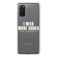 DistinctInk® Clear Shockproof Hybrid Case for Apple iPhone / Samsung Galaxy / Google Pixel - I Need More Shoes - F%ck Cinderella
